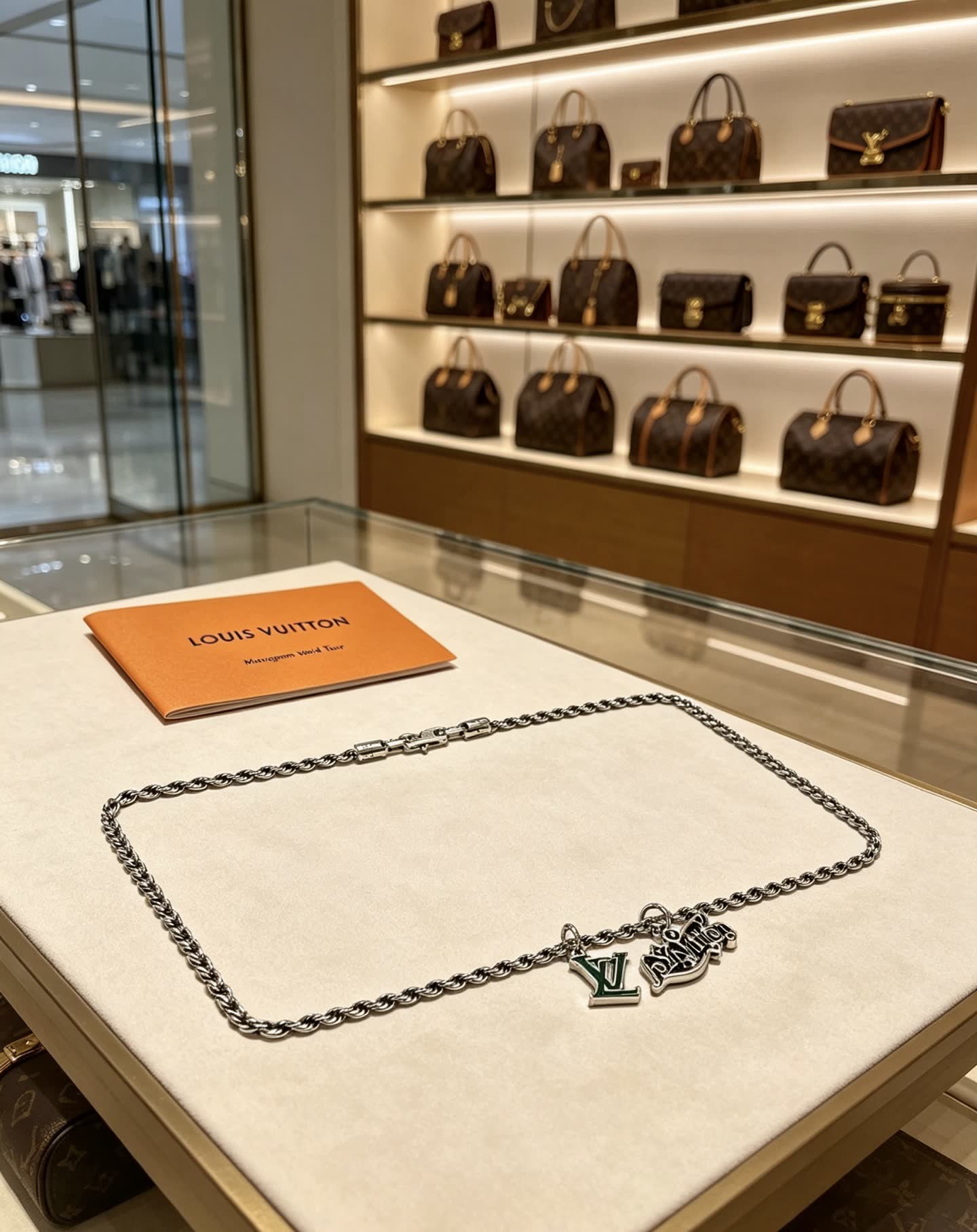 Louis Vuitton Silver Tone Chain Necklace
